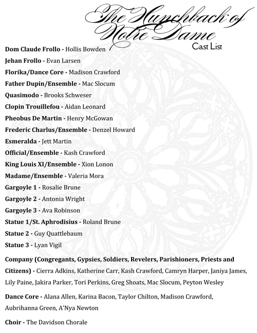 Cast List